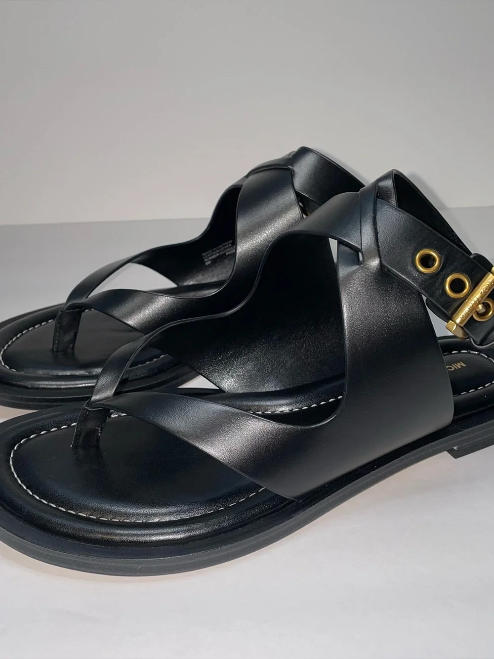 Michael Kors Irene Leather Wrap Sandals Black